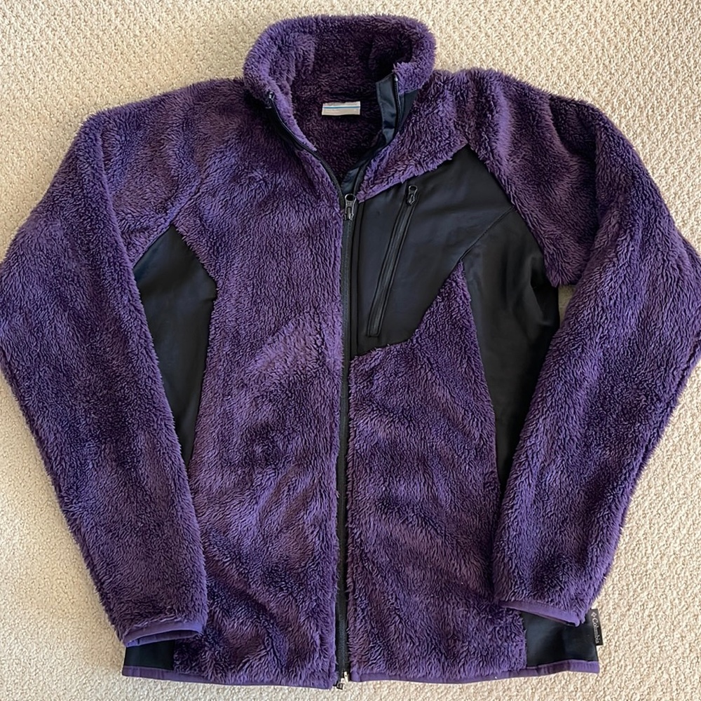Columbia fuzzy fleece zip jacket - Women’s S
